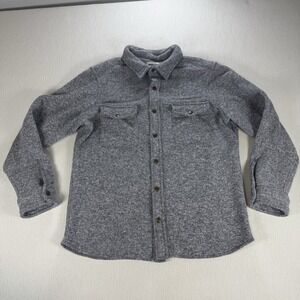 Taylor Stitch Big Sur Shirt Jacket Mens 42 Heather Gray Polartec Fleece Snap USA